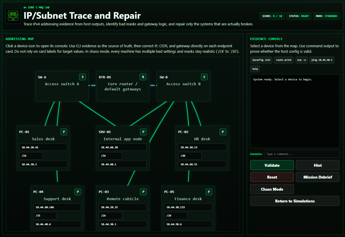 A+ Core 1 PBQ Practice Labs | BB Tech Tools Simulations
